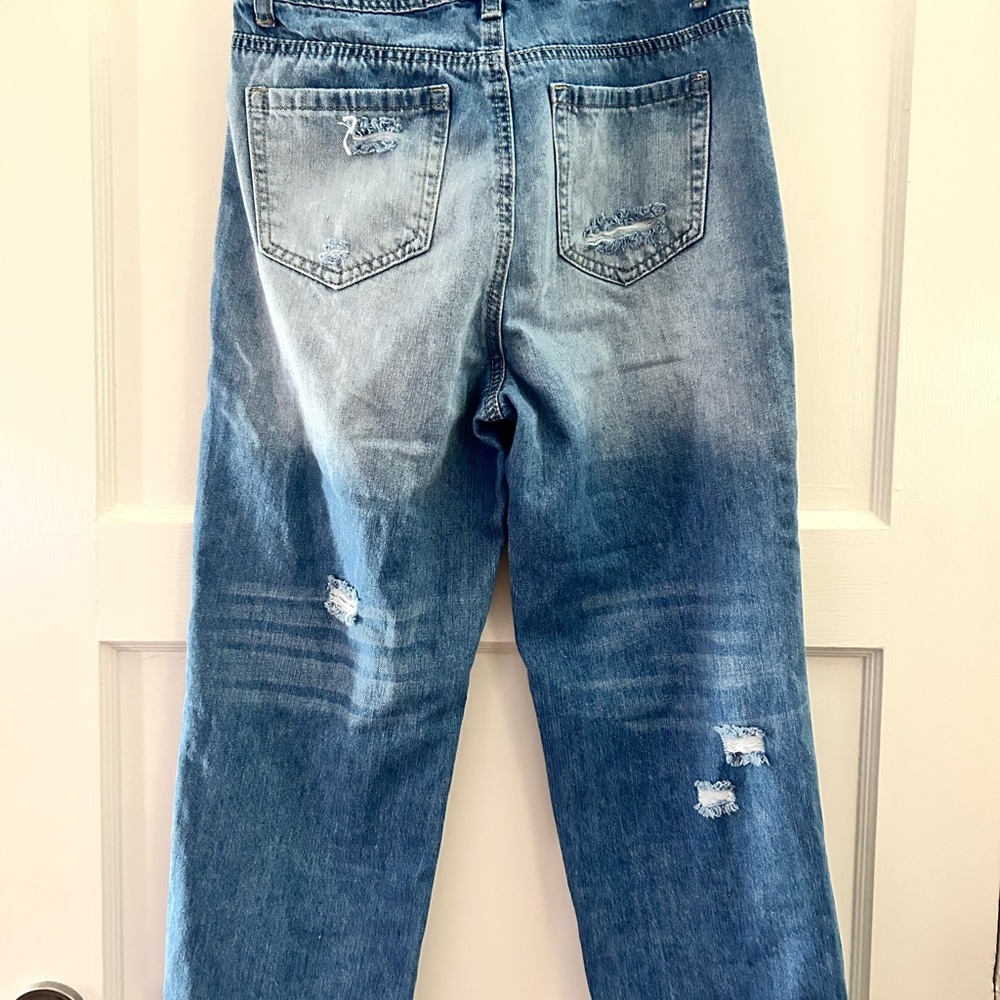 Flamingo Ankle Cropped Jeans with Distressed Details - Picture 2 of 3